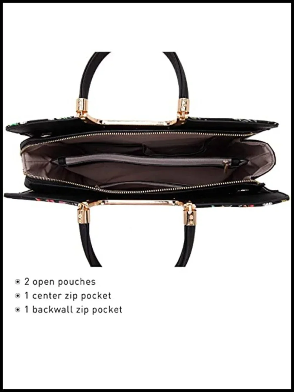 Women's Vegan Leather Tote Satchel Purse with Matching Wristlet, Work Bag, Top